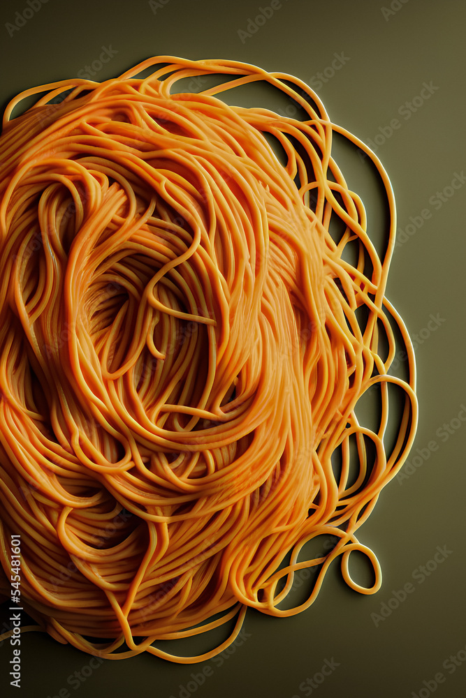 Cooked spaghetti noodles, on the counter Cooked spaghetti noodles, on the counter