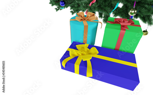 gifts under the Christmas tree on a transparent background 3d