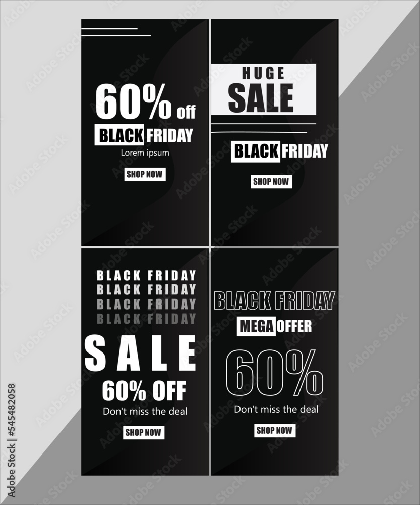 Decorative editable sale templates for social media stories Stock