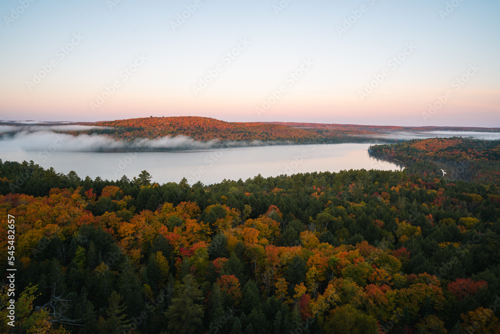 Sunrise of a Lake in Autumn