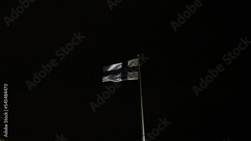 Finnish Flag in the Wind
