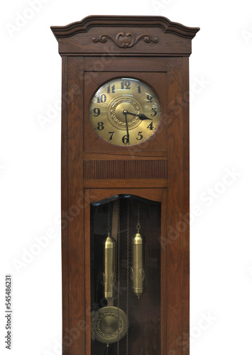 Old cabinet clock, transparent background ...
