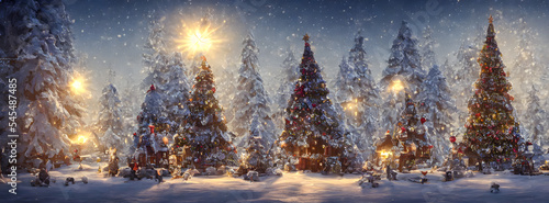 Christmas Decoration. Holiday Decorations. Christmas balls. Banner size © Roman Studio