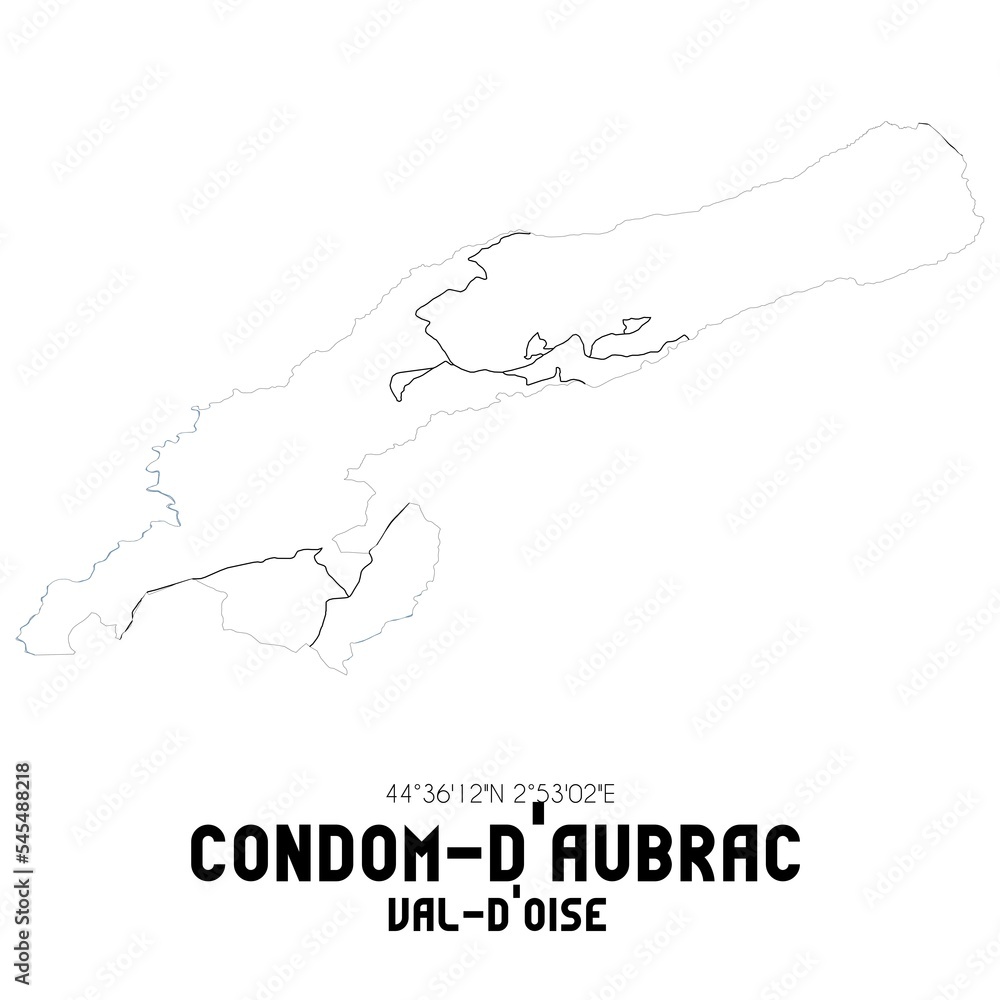 CONDOM-D'AUBRAC Val-d'Oise. Minimalistic street map with black and white lines. CONDOM-D'AUBRAC Val-d'Oise. Minimalistic street map with black and white lines.