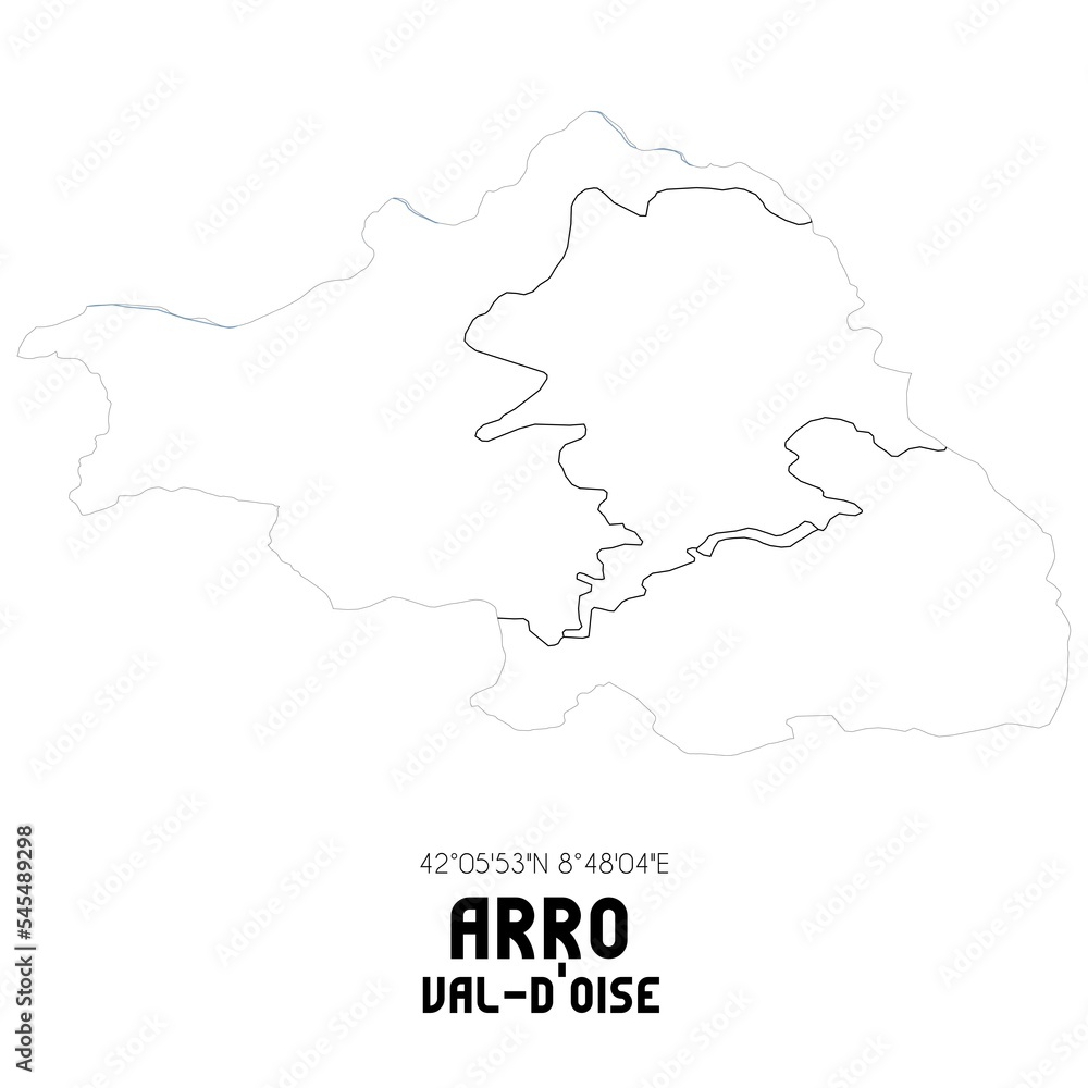 ARRO Val-d'Oise. Minimalistic street map with black and white lines.