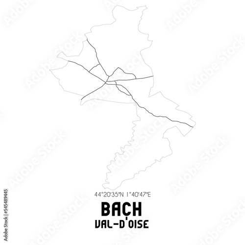 BACH Val-d'Oise. Minimalistic street map with black and white lines.