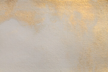 Soft wet watercolor paper texture painting wall. Abstract gold, nacre and beige marble copy space background.