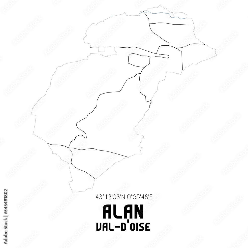ALAN Val-d'Oise. Minimalistic street map with black and white lines.