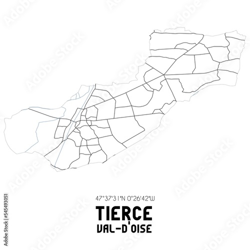 TIERCE Val-d'Oise. Minimalistic street map with black and white lines.