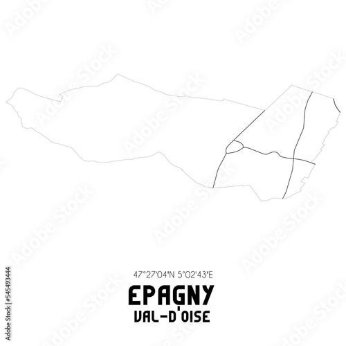 EPAGNY Val-d'Oise. Minimalistic street map with black and white lines.