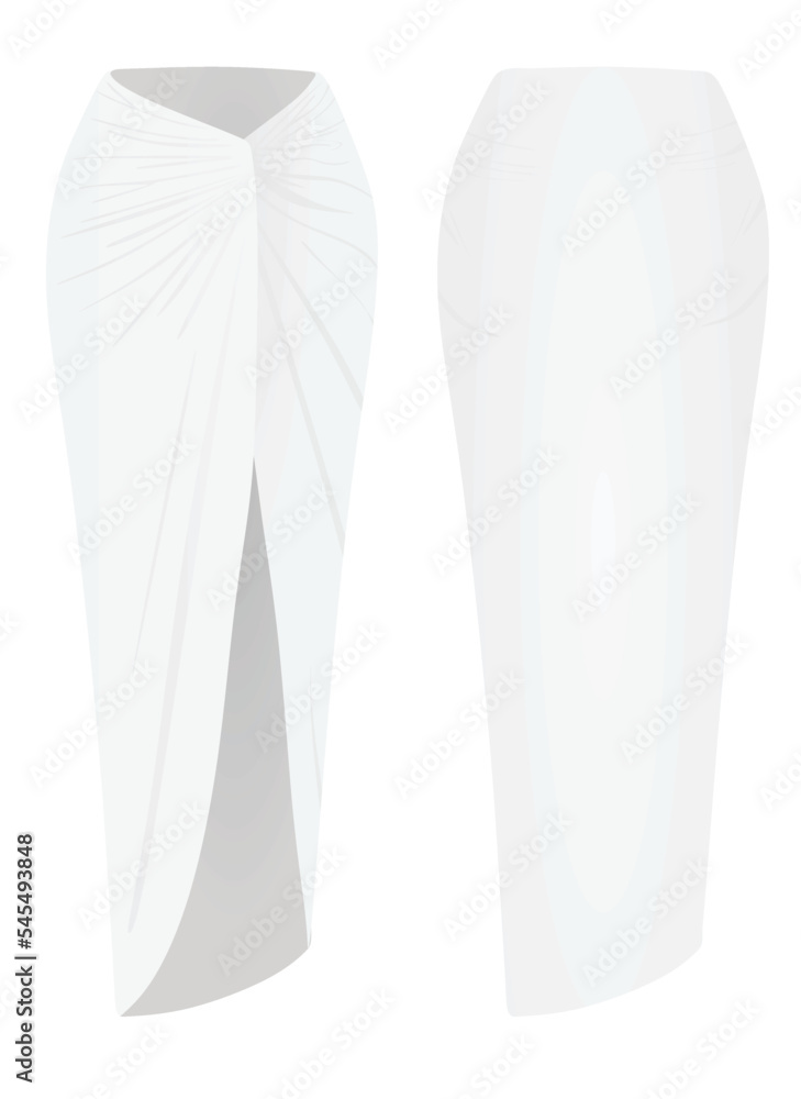 White elegant skirt. vector illustration White elegant skirt. vector illustration