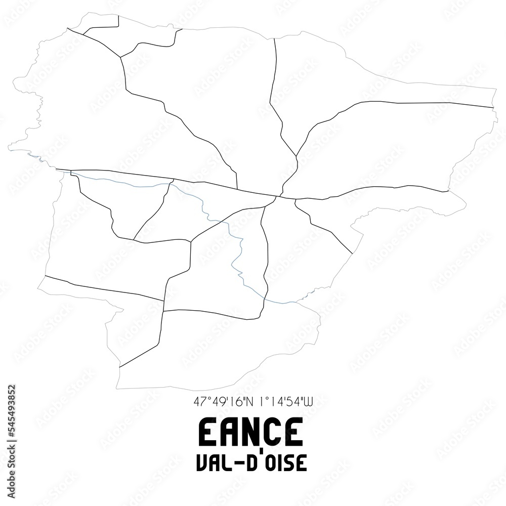 EANCE Val-d'Oise. Minimalistic street map with black and white lines.