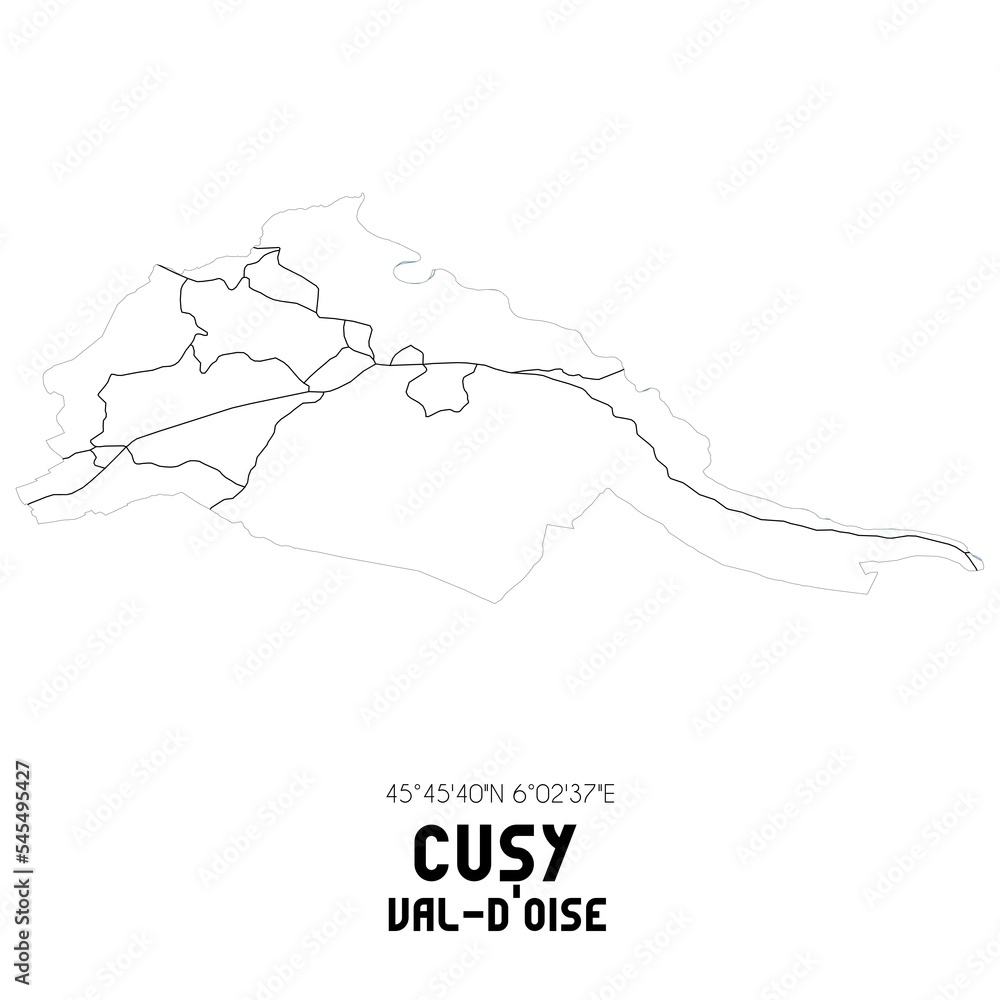 CUSY Val-d'Oise. Minimalistic street map with black and white lines.