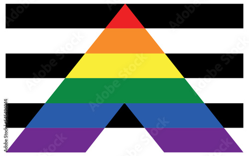 Straight ally pride flag - mix of LGBT and heterosexual communities signs.