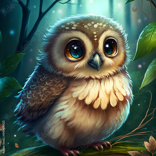 Fantasy owl from fairy tales.