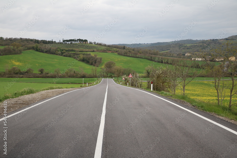 Road through Tuscany in spring, Italy