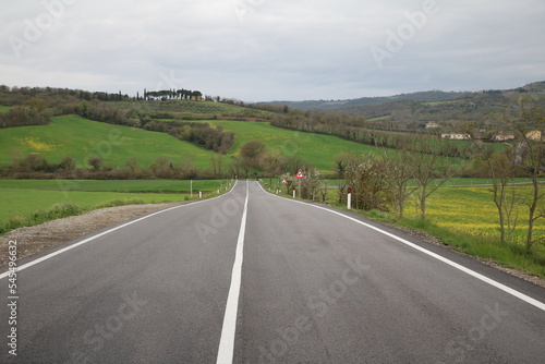 Road through Tuscany in spring, Italy