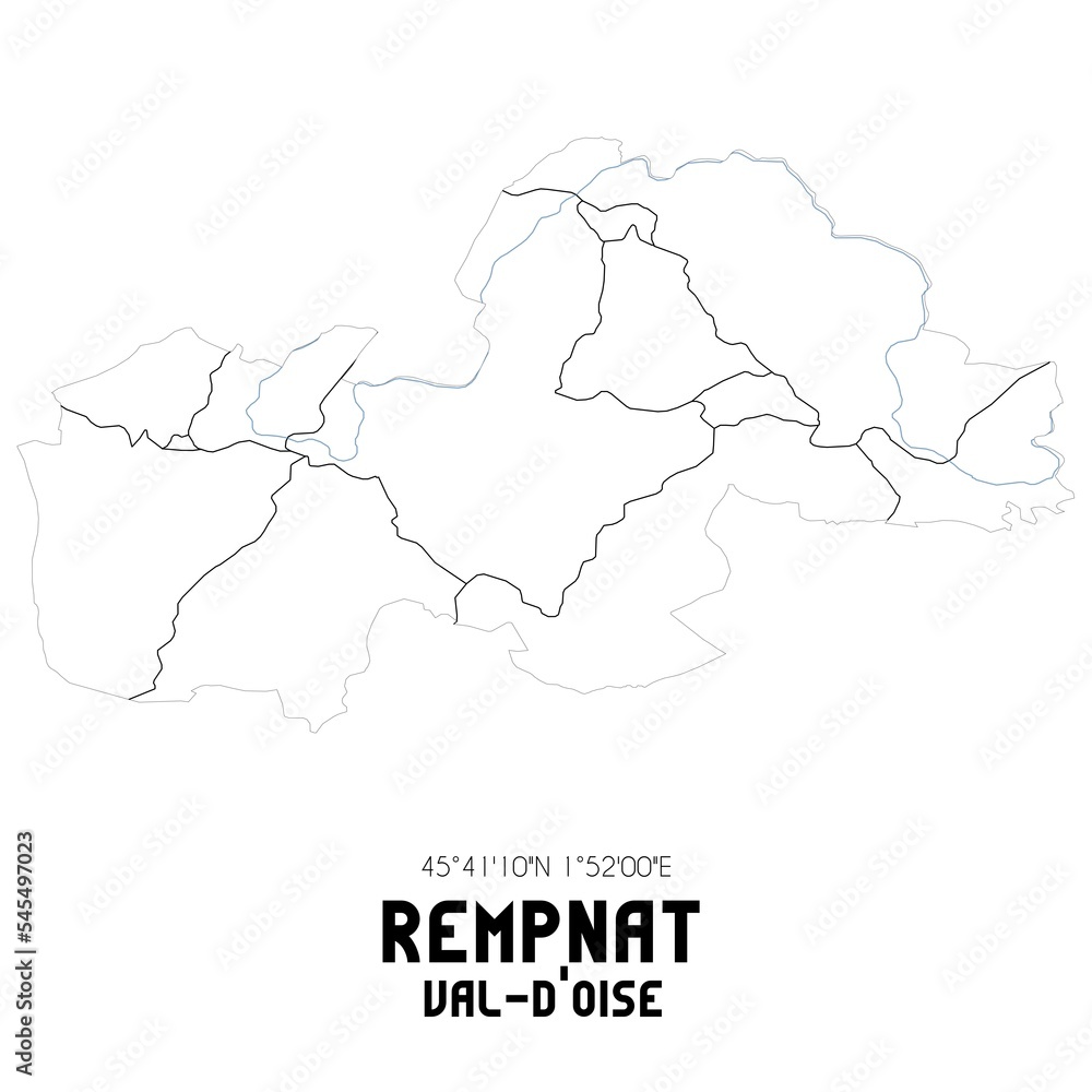 REMPNAT Val-d'Oise. Minimalistic street map with black and white lines.