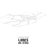 LODES Val-d'Oise. Minimalistic street map with black and white lines.