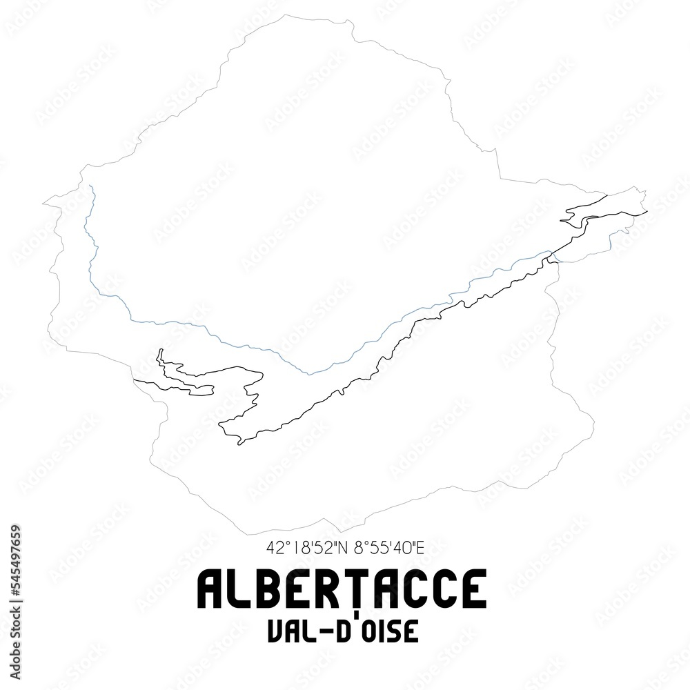 ALBERTACCE Val-d'Oise. Minimalistic street map with black and white lines.