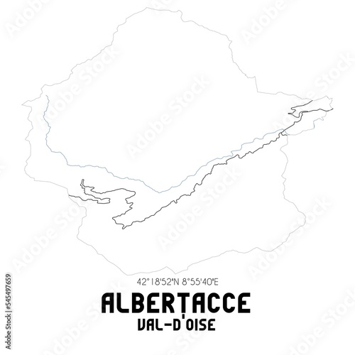 ALBERTACCE Val-d Oise. Minimalistic street map with black and white lines.