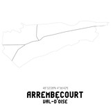 ARREMBECOURT Val-d'Oise. Minimalistic street map with black and white lines.