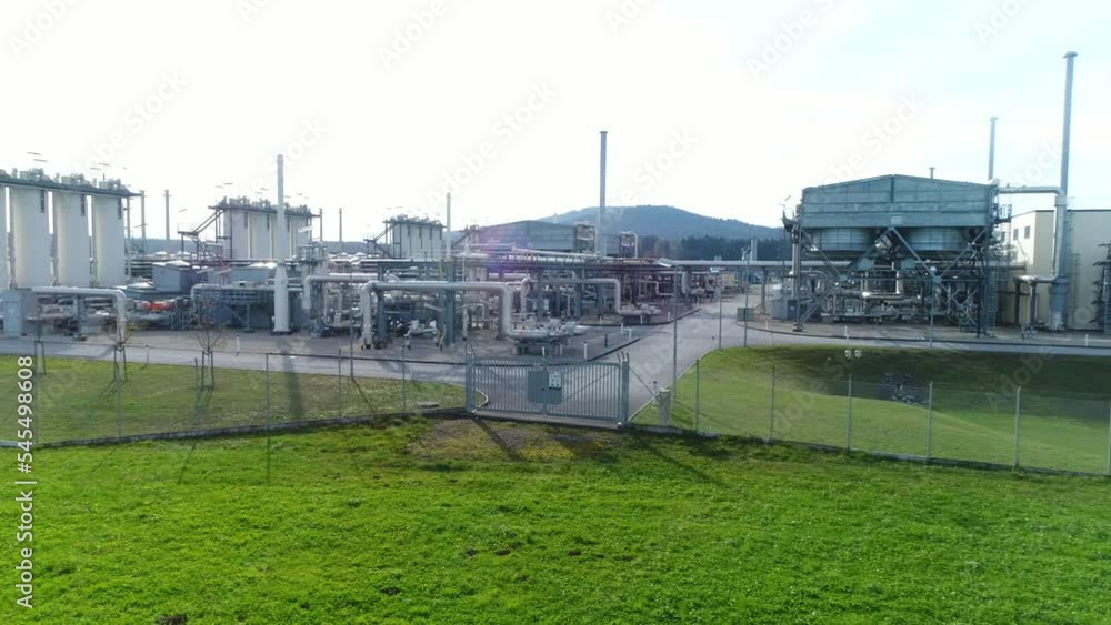 aerial of major gas storage site aerial of major gas storage site