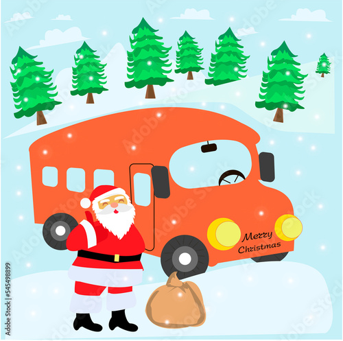 New year car, Santa Claus, Merry Chriatmas, photo