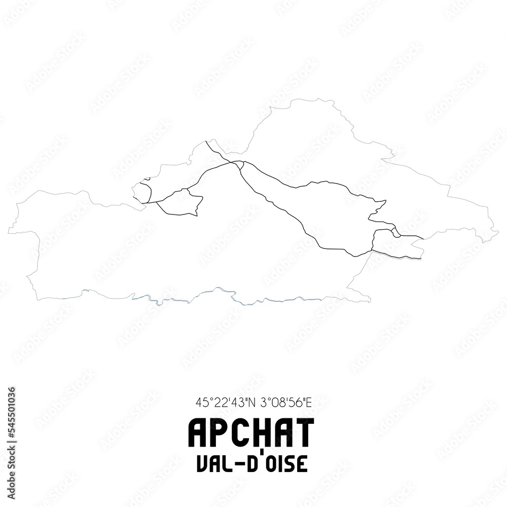 APCHAT Val-d'Oise. Minimalistic street map with black and white lines.