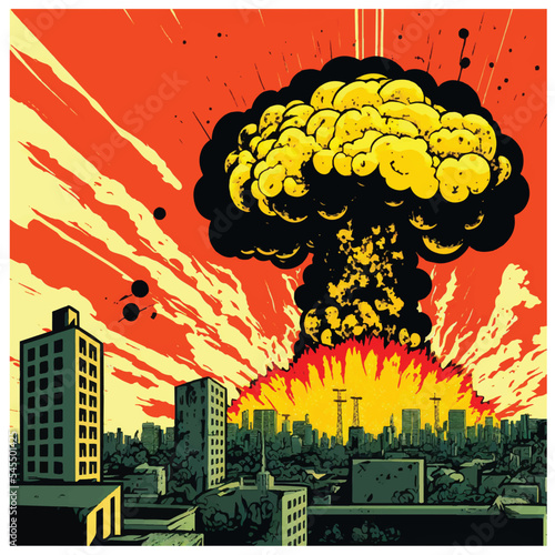 Vecor illustration of atomic bomb explosion