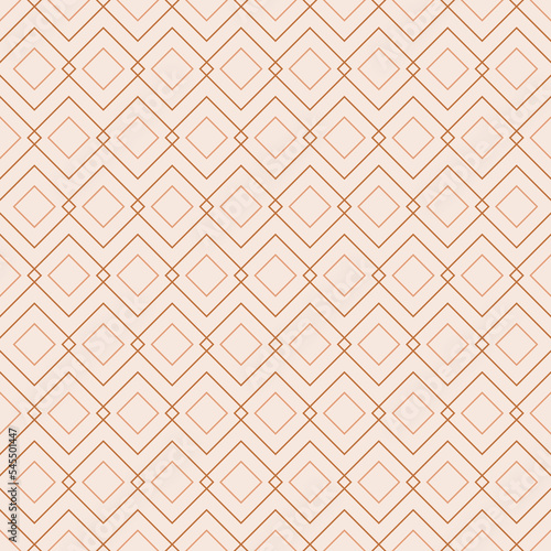 Seamless geometric pattern with line rhombus on pink background. Vector print for fabric background, textile