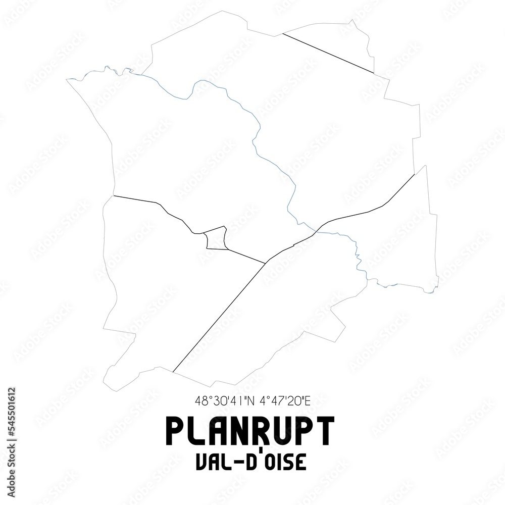 PLANRUPT Val-d'Oise. Minimalistic street map with black and white lines.