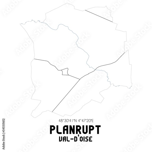 PLANRUPT Val-d'Oise. Minimalistic street map with black and white lines.