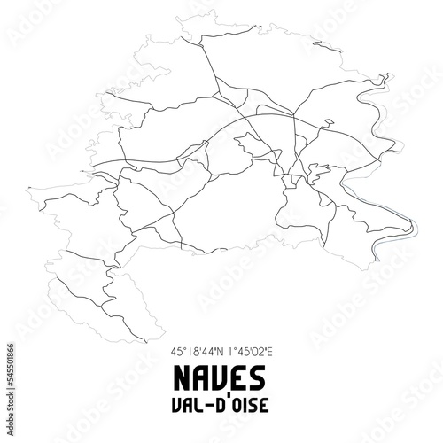 NAVES Val-d'Oise. Minimalistic street map with black and white lines.