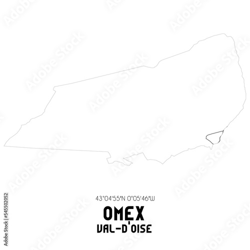 OMEX Val-d'Oise. Minimalistic street map with black and white lines.