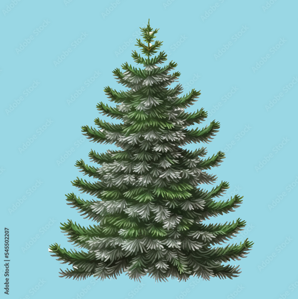 Christmas and new 2023 year tree on isolated background