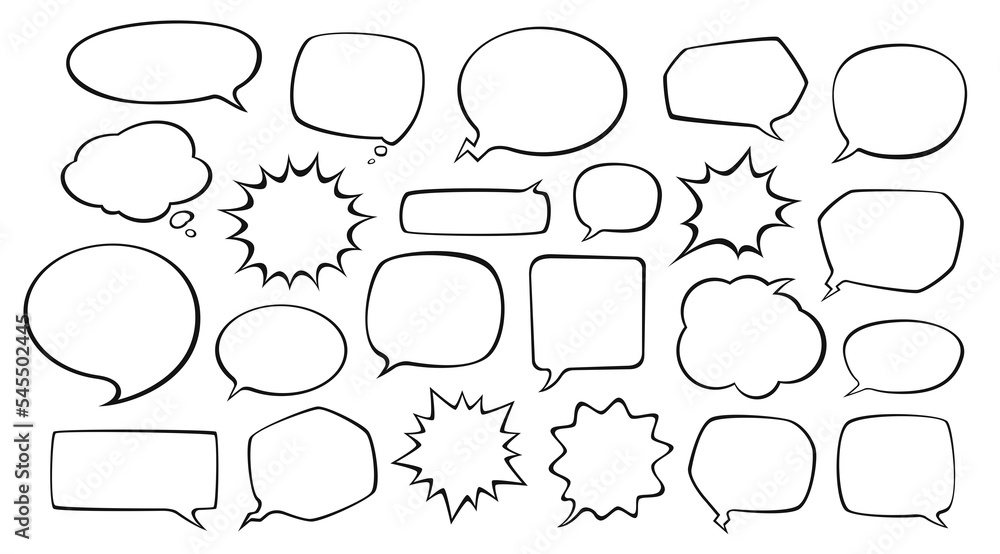 Fototapeta premium Cartoon Speech Bubbles and Thought set
