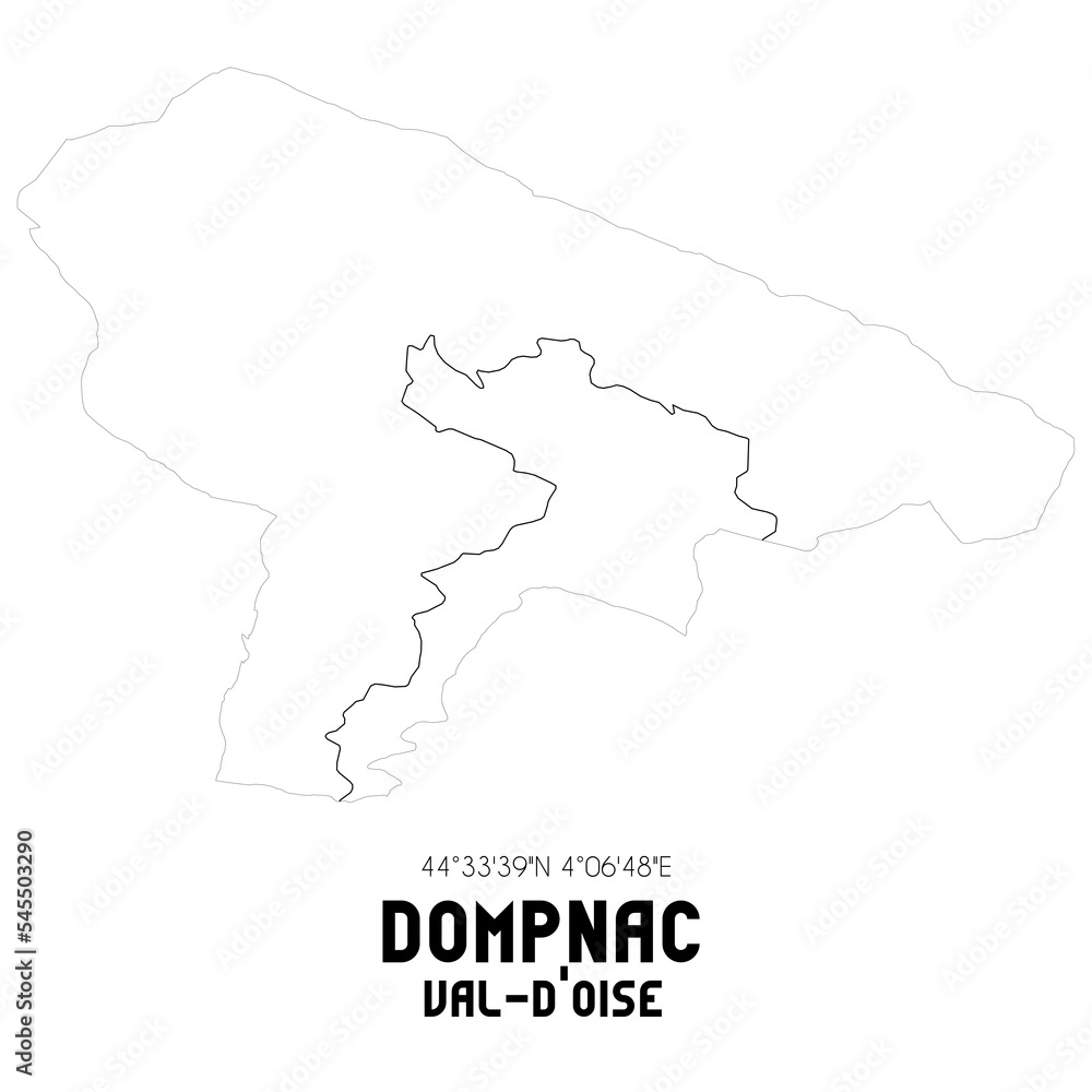 Fototapeta premium DOMPNAC Val-d'Oise. Minimalistic street map with black and white lines.
