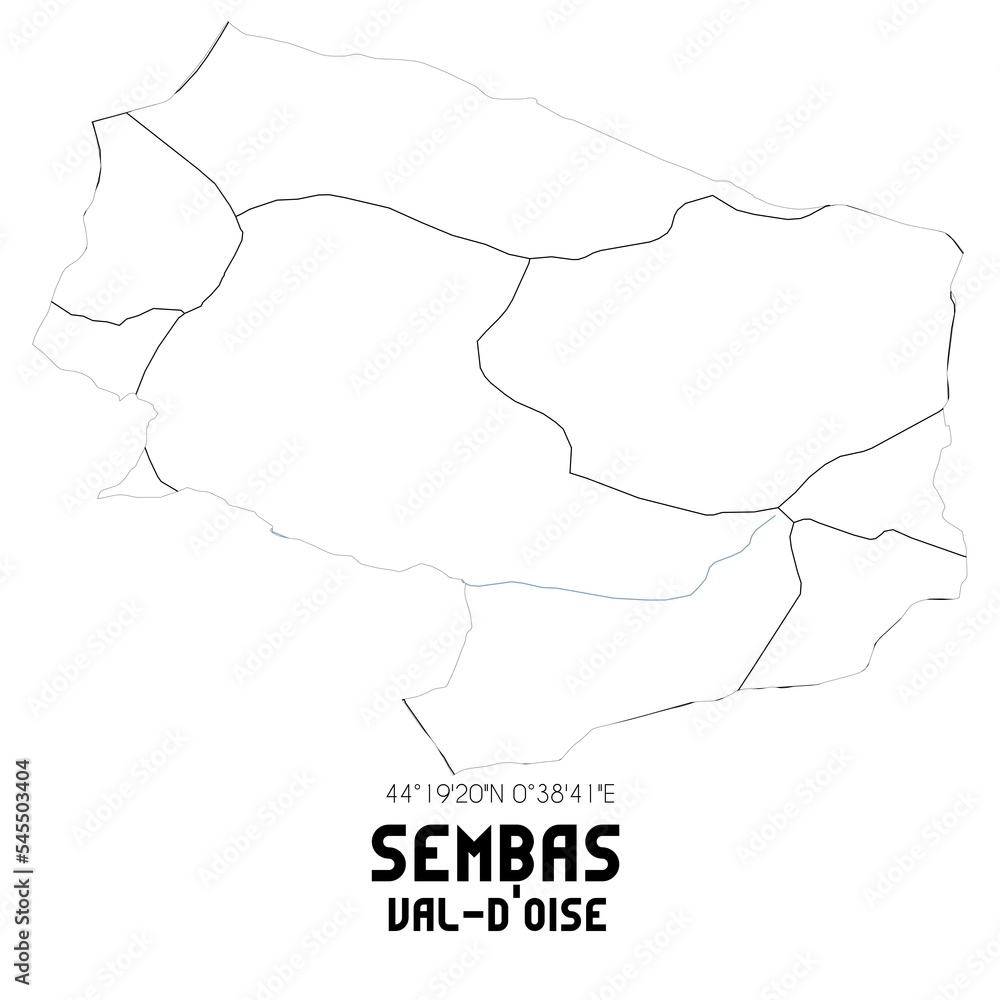 SEMBAS Val-d'Oise. Minimalistic street map with black and white lines.