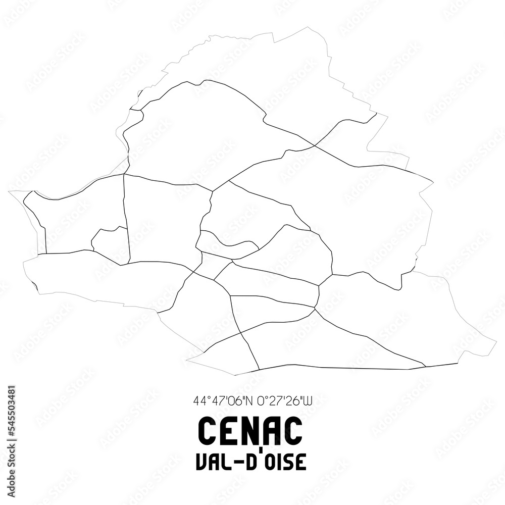 CENAC Val-d'Oise. Minimalistic street map with black and white lines.