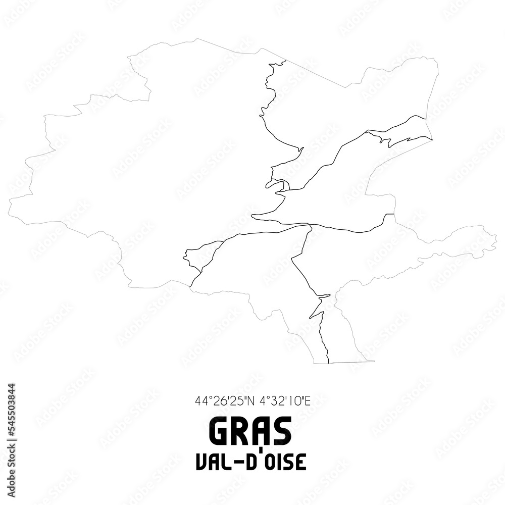 GRAS Val-d'Oise. Minimalistic street map with black and white lines.