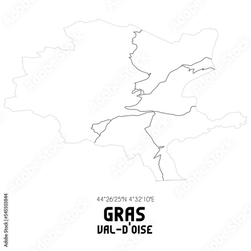 GRAS Val-d Oise. Minimalistic street map with black and white lines.