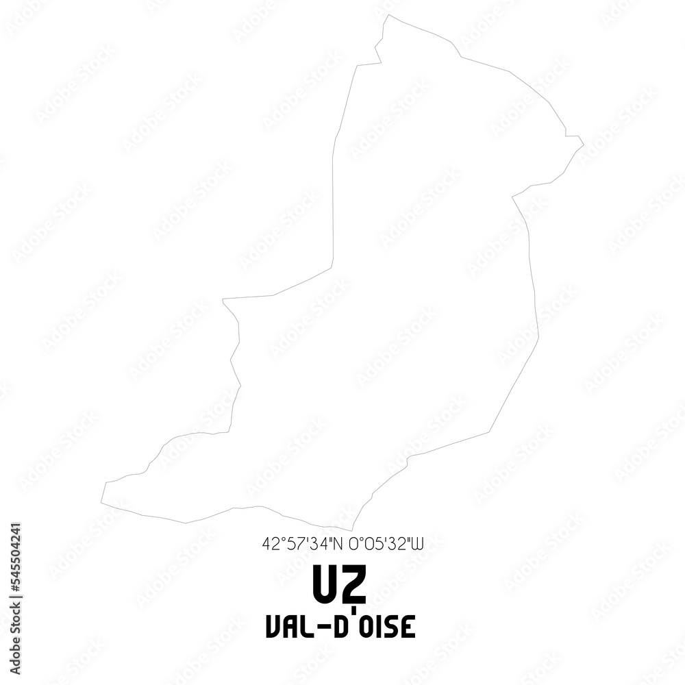 UZ Val-d'Oise. Minimalistic street map with black and white lines. UZ Val-d'Oise. Minimalistic street map with black and white lines.