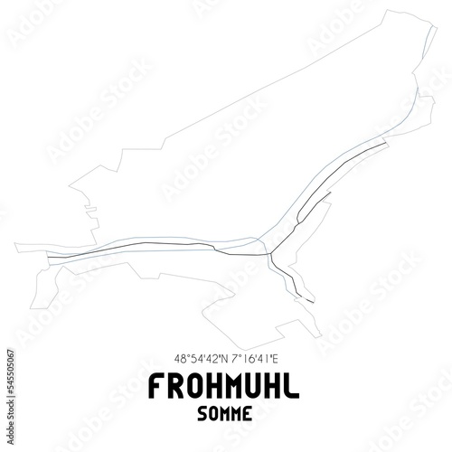 FROHMUHL Somme. Minimalistic street map with black and white lines.