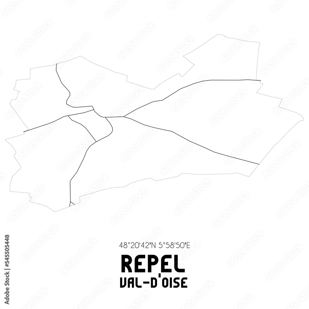 REPEL Val-d'Oise. Minimalistic street map with black and white lines.