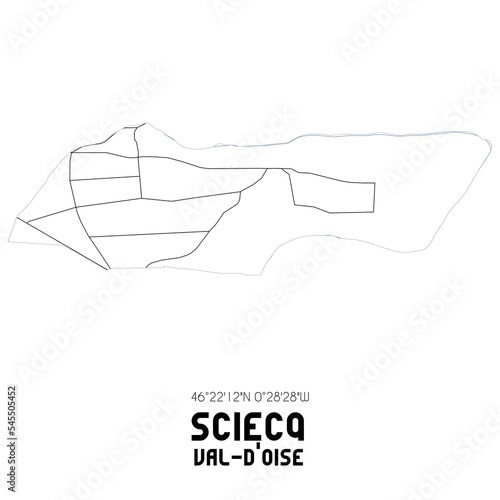 SCIECQ Val-d'Oise. Minimalistic street map with black and white lines.
