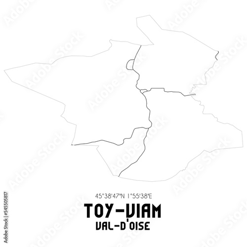 TOY-VIAM Val-d'Oise. Minimalistic street map with black and white lines.