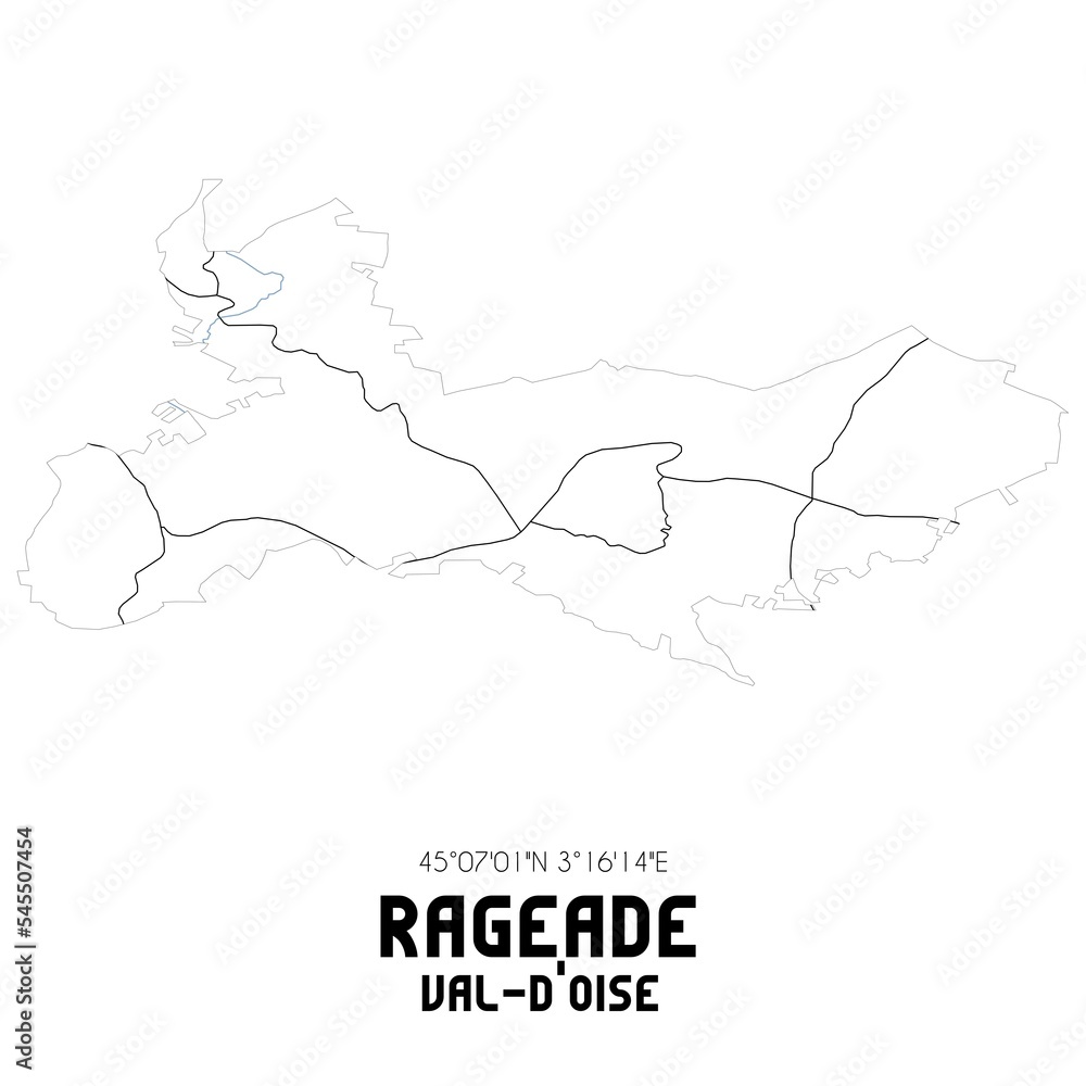 RAGEADE Val-d'Oise. Minimalistic street map with black and white lines.