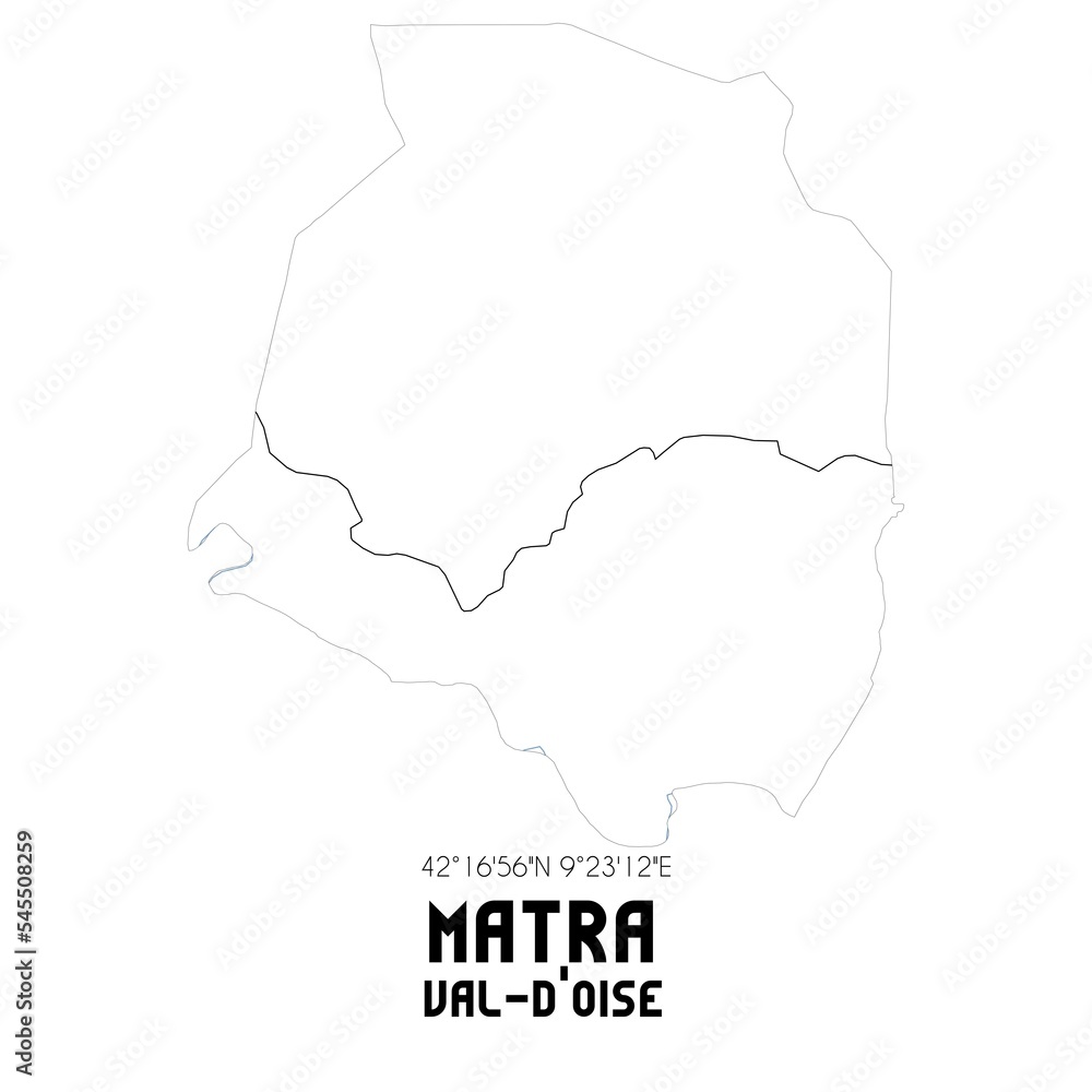 MATRA Val-d'Oise. Minimalistic street map with black and white lines.