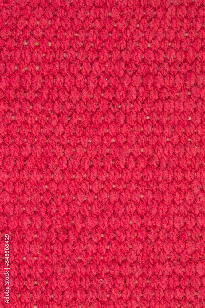cotton mat made of dyed threads, fabric texture, macrophoto